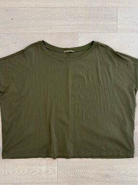 TRANSIT par-such Oversize Half-sleeve T-shirt In Khaki Green - Size 2/Small